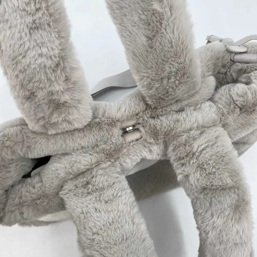 Nike Gray White Fuzzy Tote Bag | Nylon & Polyester Tote, OS - Picture 5 of 8